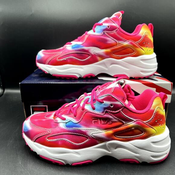 NEW Fila Ray Tracer Women’s Sneakers Pink Multi Size 7.5 5RM01666-785 - Picture 1 of 10